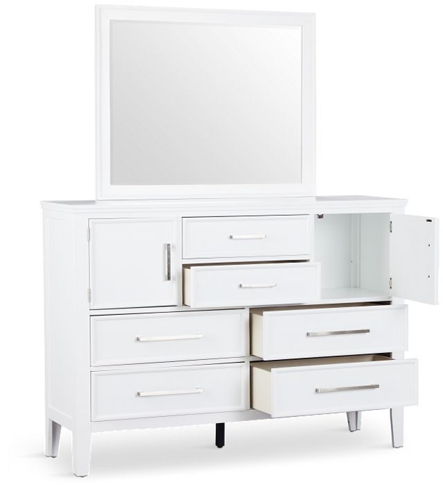 Seabrook White Large Dresser & Mirror