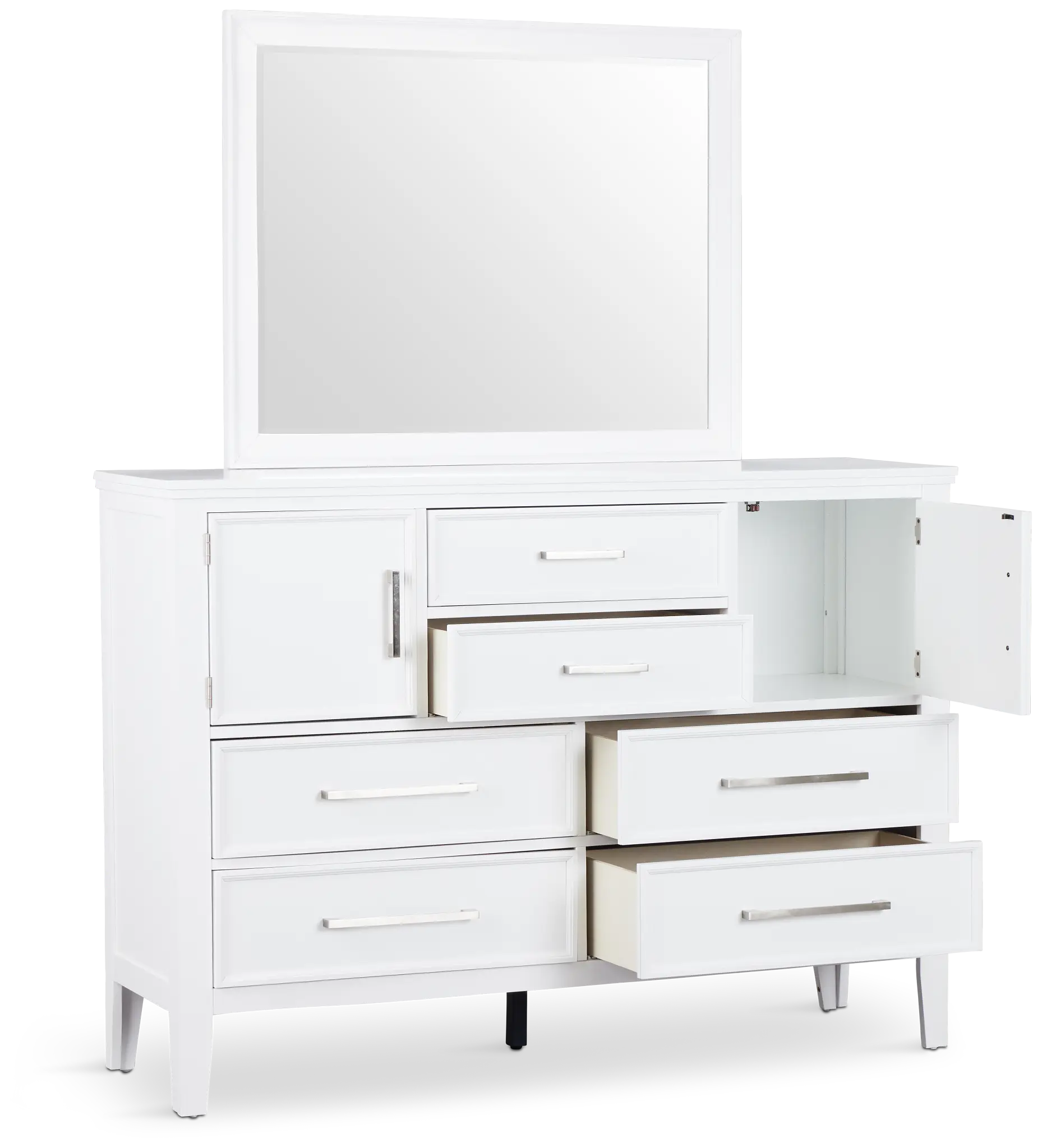 Seabrook White Large Dresser & Mirror Seabrook White Large Dresser & Mirror