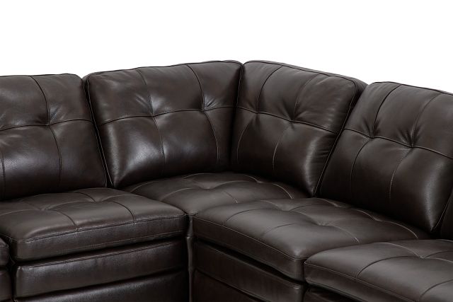 Braden Dark Brown Leather Large Two-arm Sectional