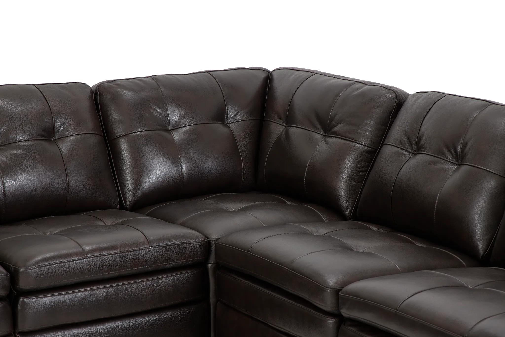 Braden Dark Brown Leather Large Two-arm Sectional