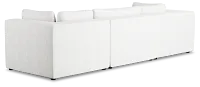 Destin Sutton White Fabric 4-piece Bumper Sectional