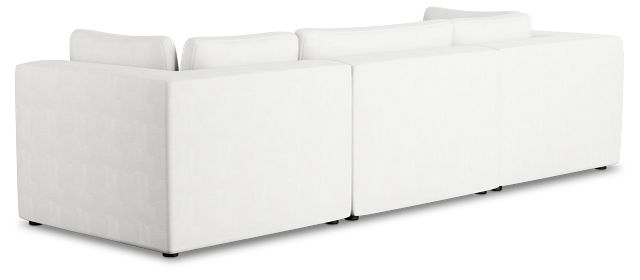 Destin Sutton White Fabric 4-piece Bumper Sectional