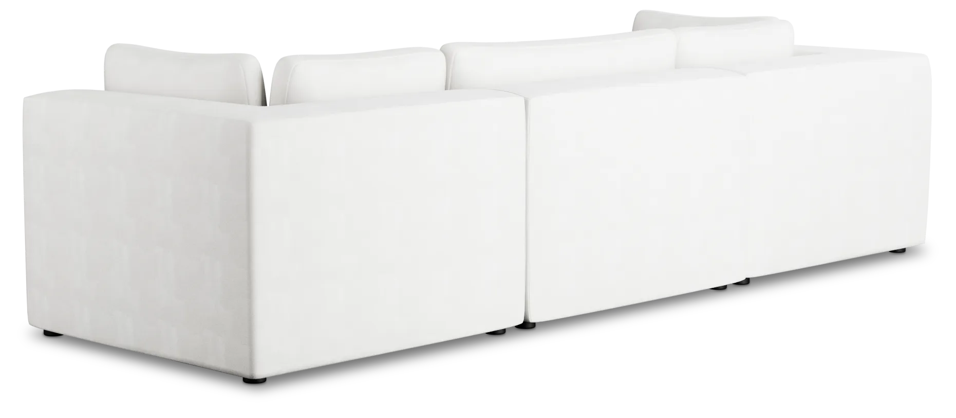 Destin Sutton White Fabric 4-piece Bumper Sectional