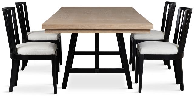 Southlake Two-tone Rectangular Table & 4 Wood Chairs