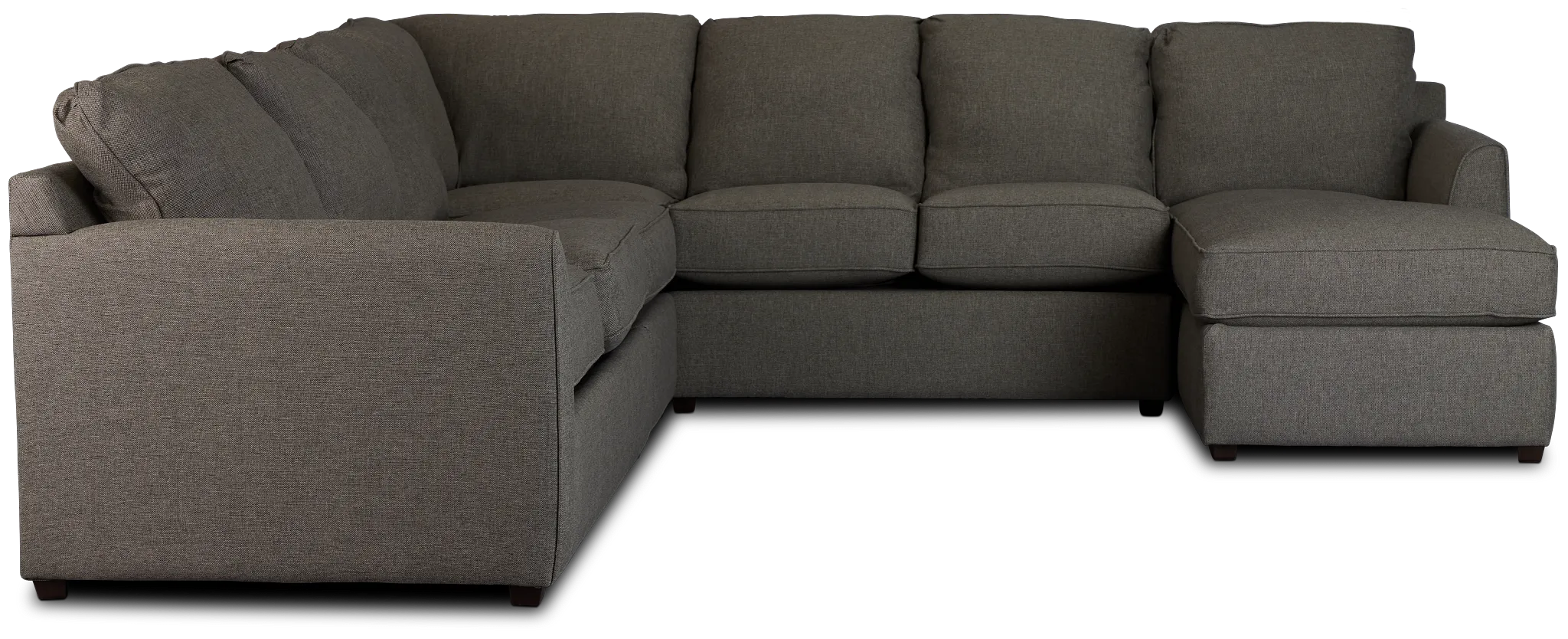 Asheville Brown Fabric Right Chaise Memory Foam Sleeper Sectional