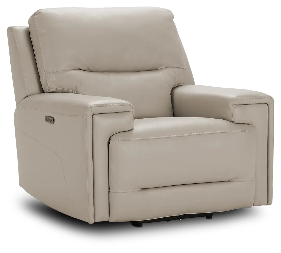 Porto Beige Lthr/vinyl Power Recliner With Power Headrest Porto Beige Lthr/vinyl Power Recliner With Power Headrest