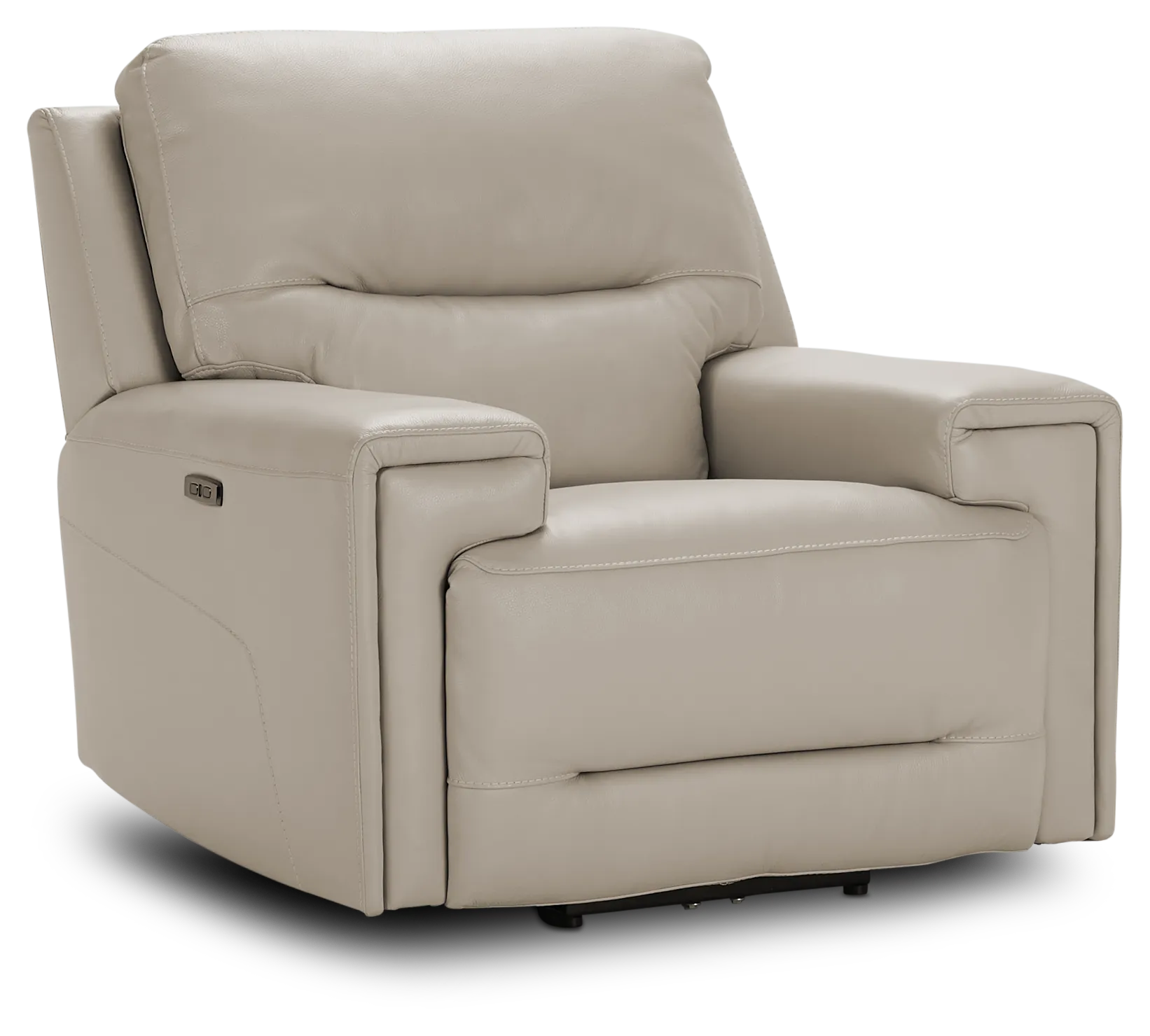 Porto Beige Lthr/vinyl Power Recliner With Power Headrest
