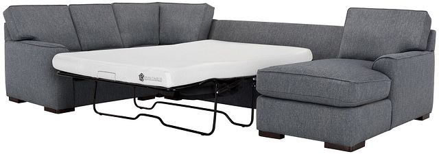 Austin Blue Fabric Right Chaise Memory Foam Sleeper Sectional (0)