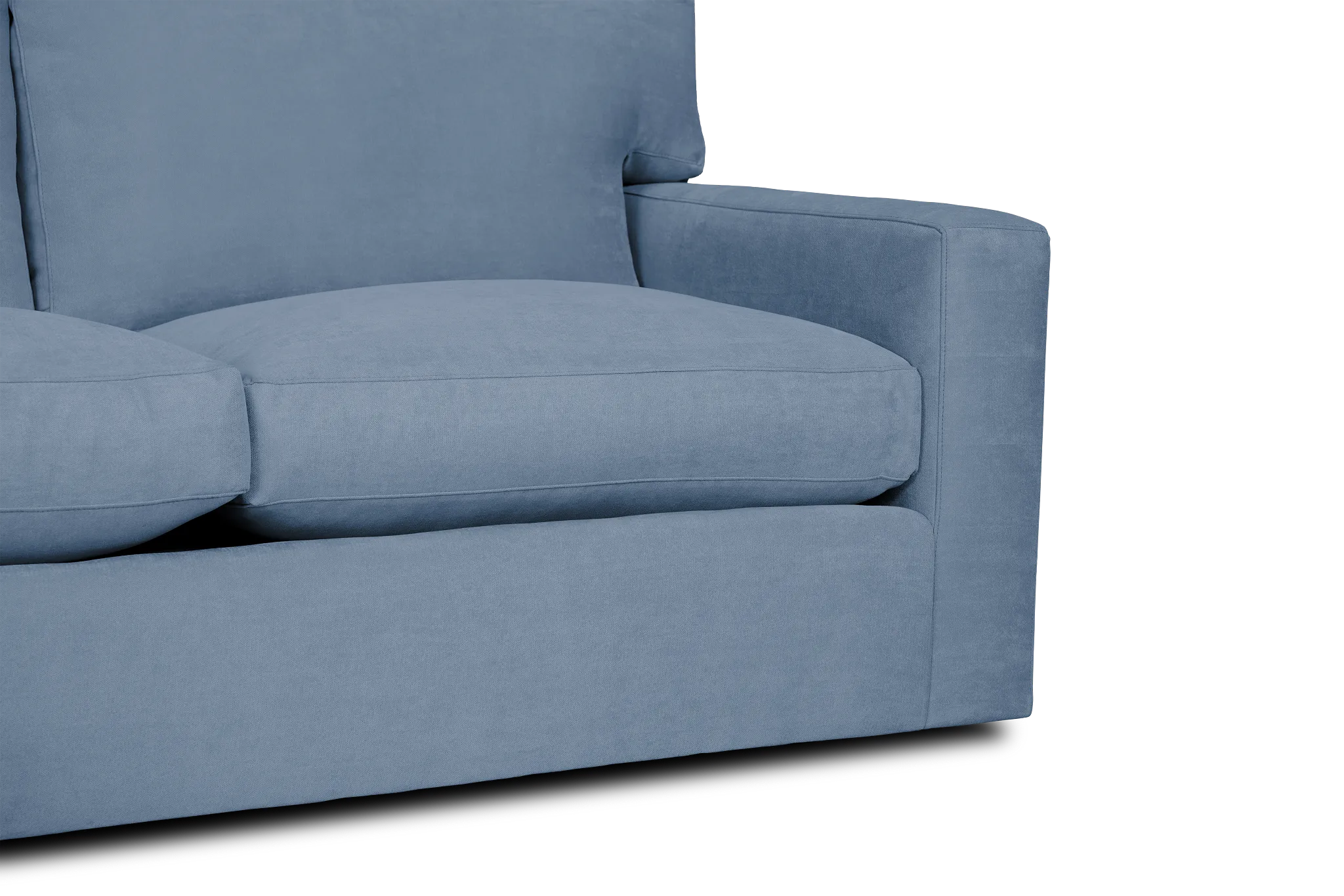 Hudson Blue Fabric Small Left Chaise Sectional
