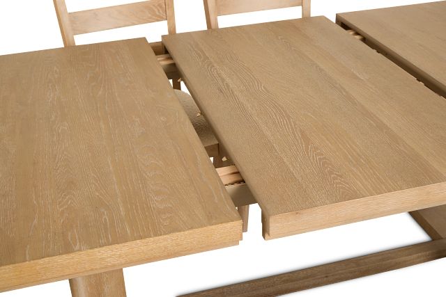 Alton Light Tone Rectangular Table With 4 Side Chairs & Bench