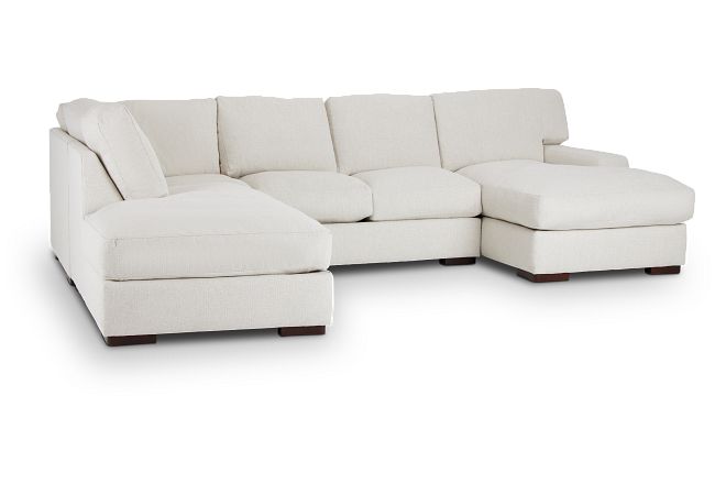 Veronica White Down Small Left Bumper Sectional