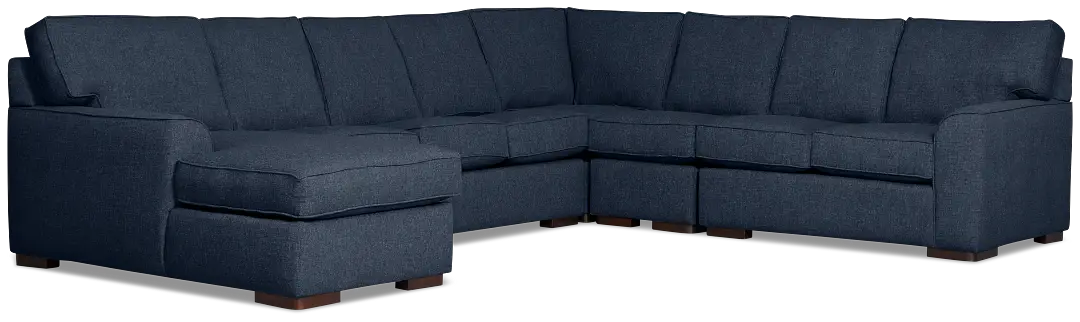 Sinclair Dark Blue Fabric Left Chaise Memory Foam Sleeper Sectional Sinclair Dark Blue Fabric Left Chaise Memory Foam Sleeper Sectional