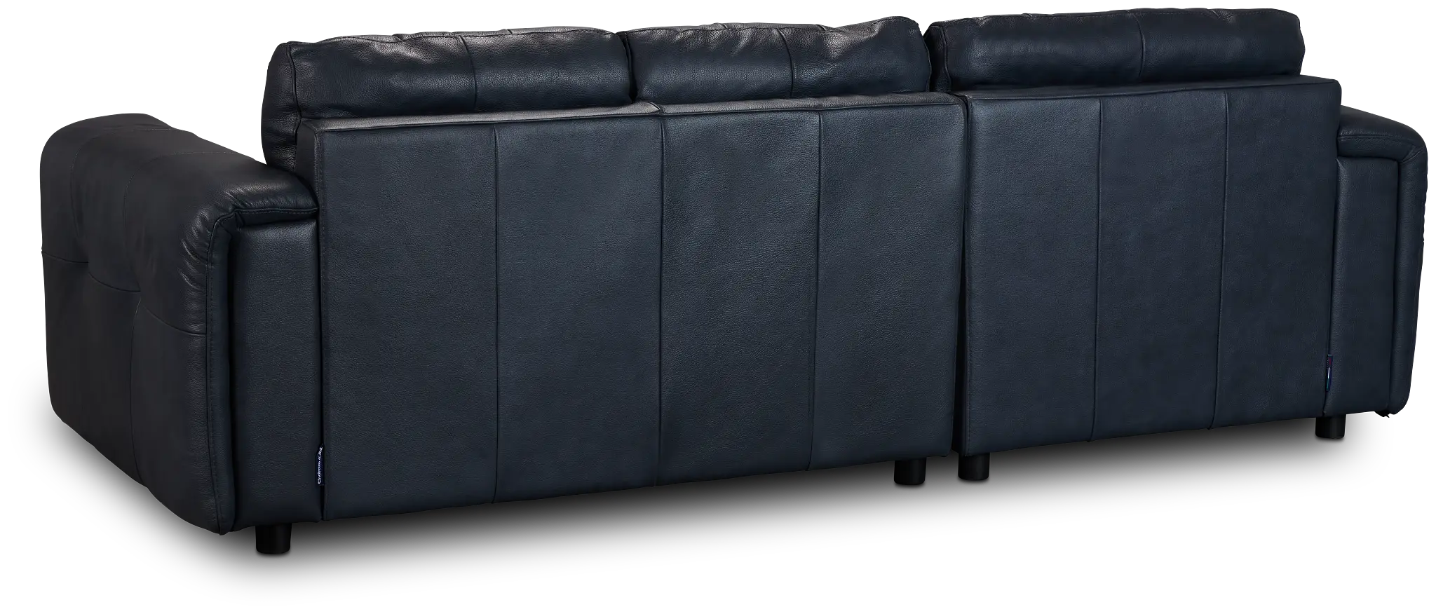 Rowan Navy Leather Left Chaise Sectional Rowan Navy Leather Left Chaise Sectional