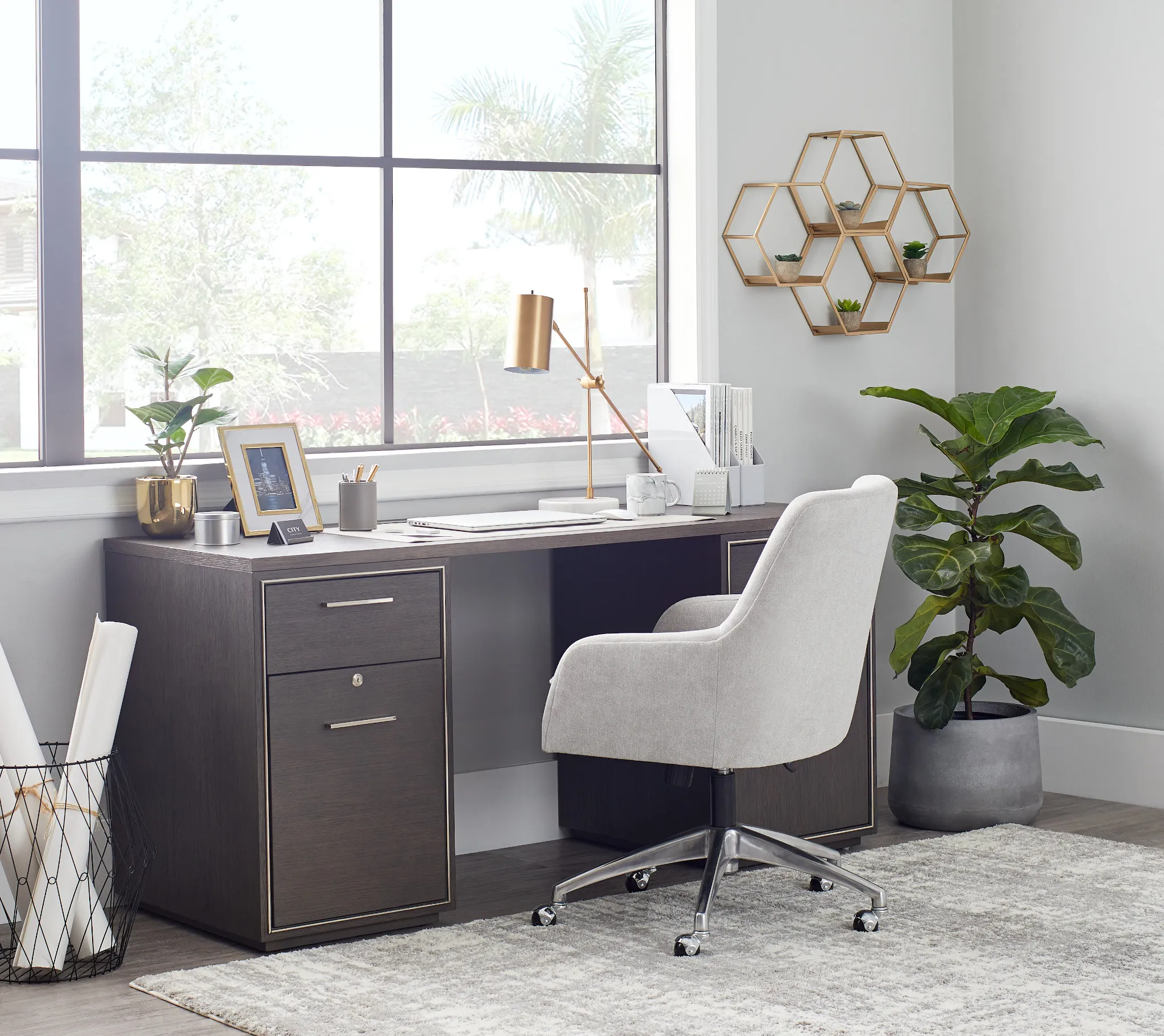 Highline Dark Tone Writing Desk