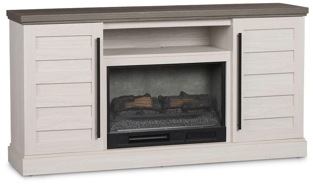 Westlake Two-tone 65" Tv Stand With Fireplace Insert