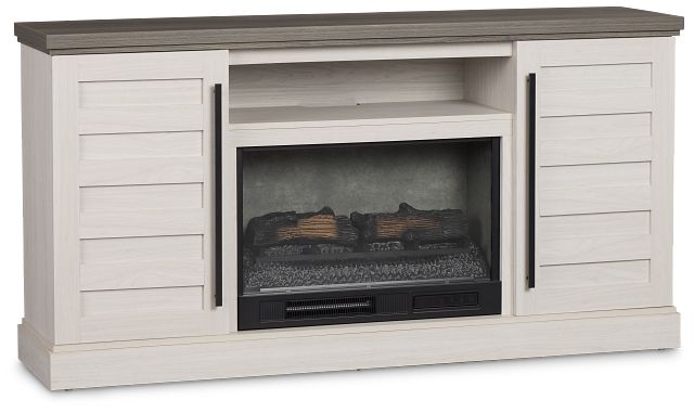 Westlake Two-tone 65" Tv Stand With Fireplace Insert