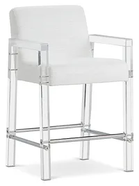 Ocean Drive Whiteacrylic 24" Upholstered Barstool