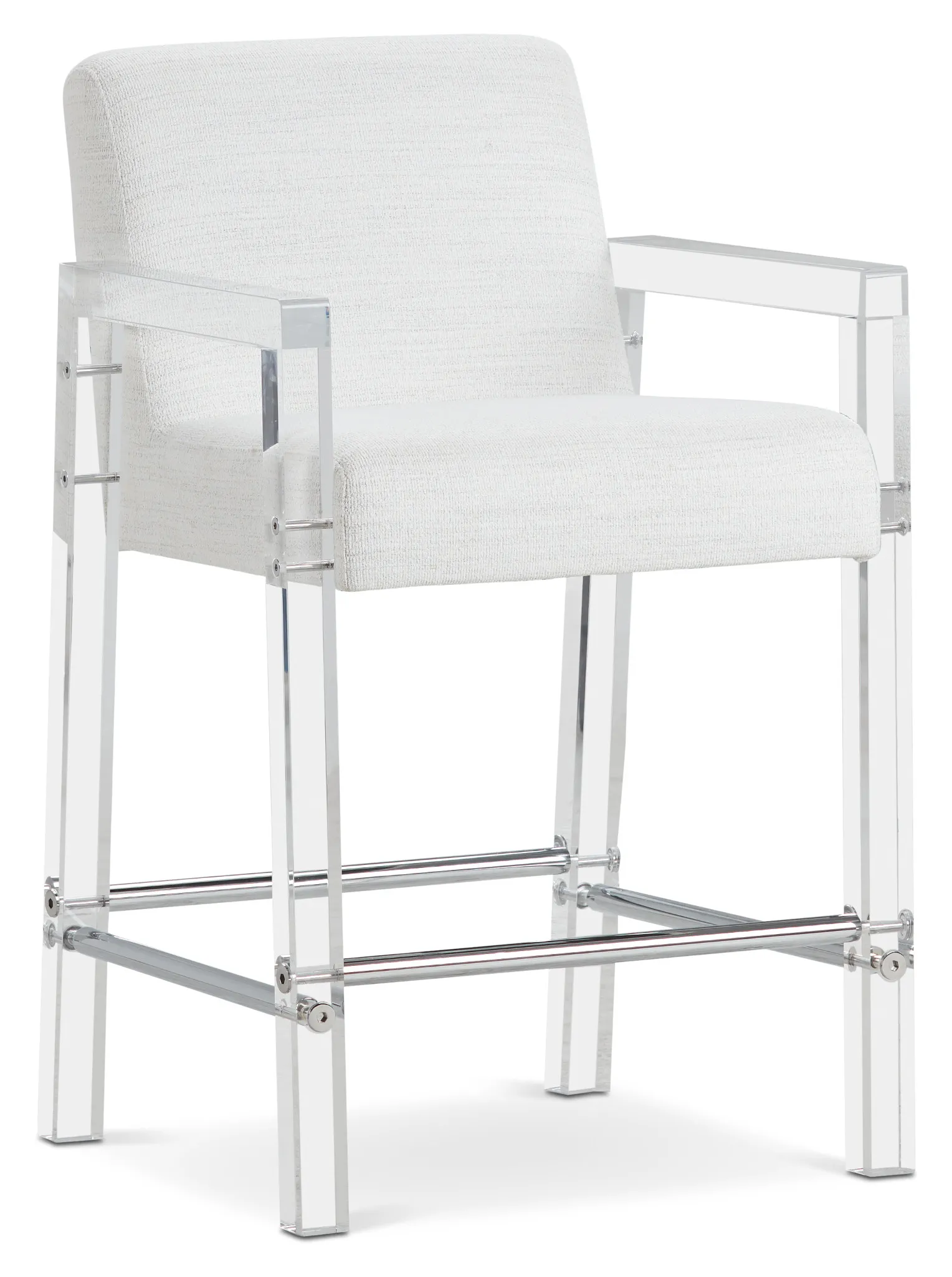 Ocean Drive Whiteacrylic 24" Upholstered Barstool