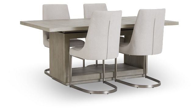 Madden Light Tone Rect Table & 4 Chairs