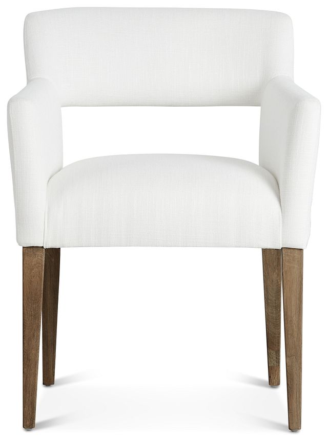 Booker White Upholstered Arm Chair (2)