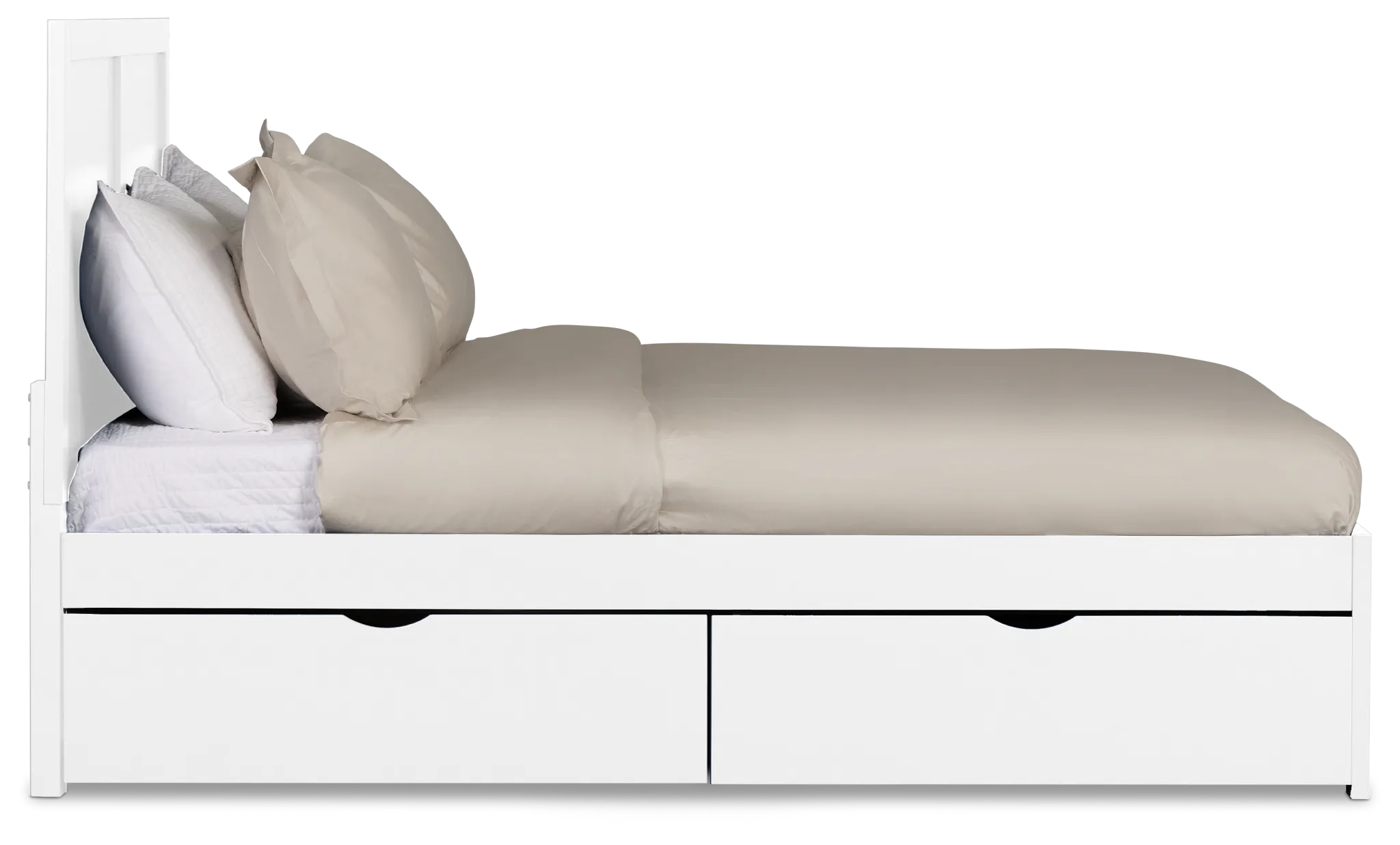 Charleston White Panel Bed With 2 Storage Drawers