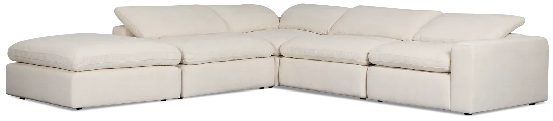 Drift Light Beige Fabric Medium Left Bumper Power Sectional