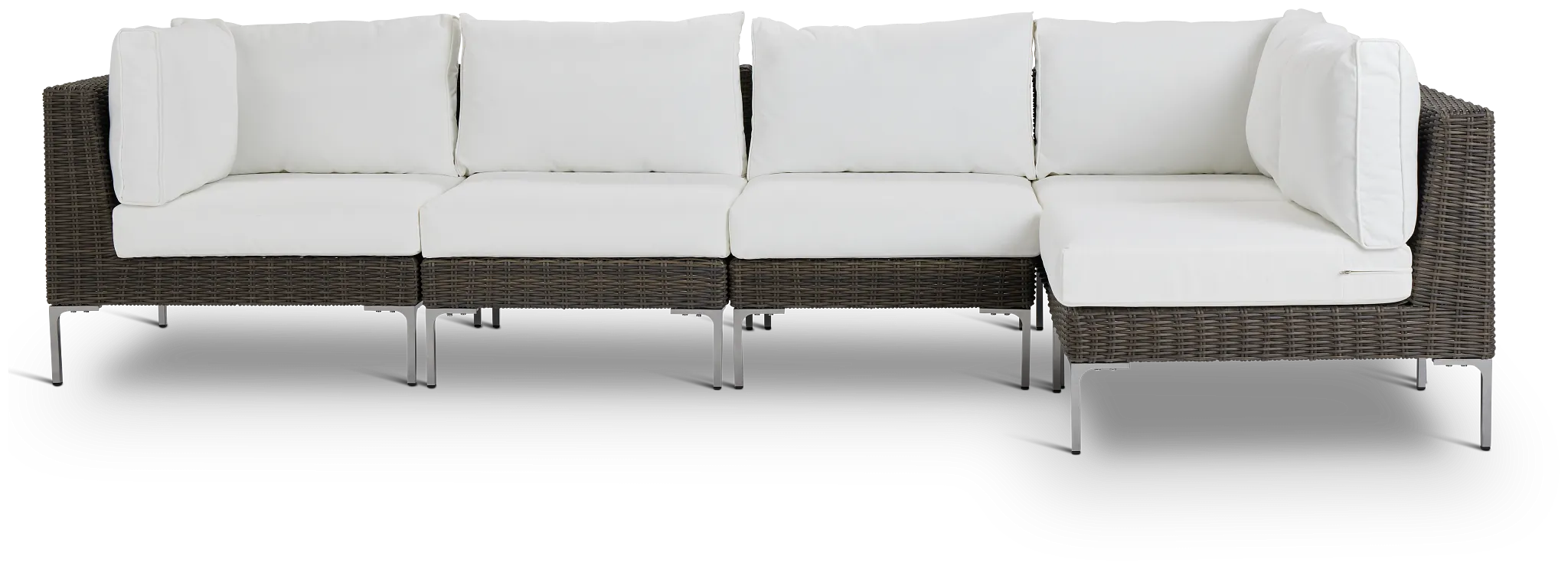 Tulum White Woven 5-piece Modular Sectional