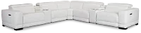 Lombardy White Micro Large Dual Power Reclining Two-arm Sectional