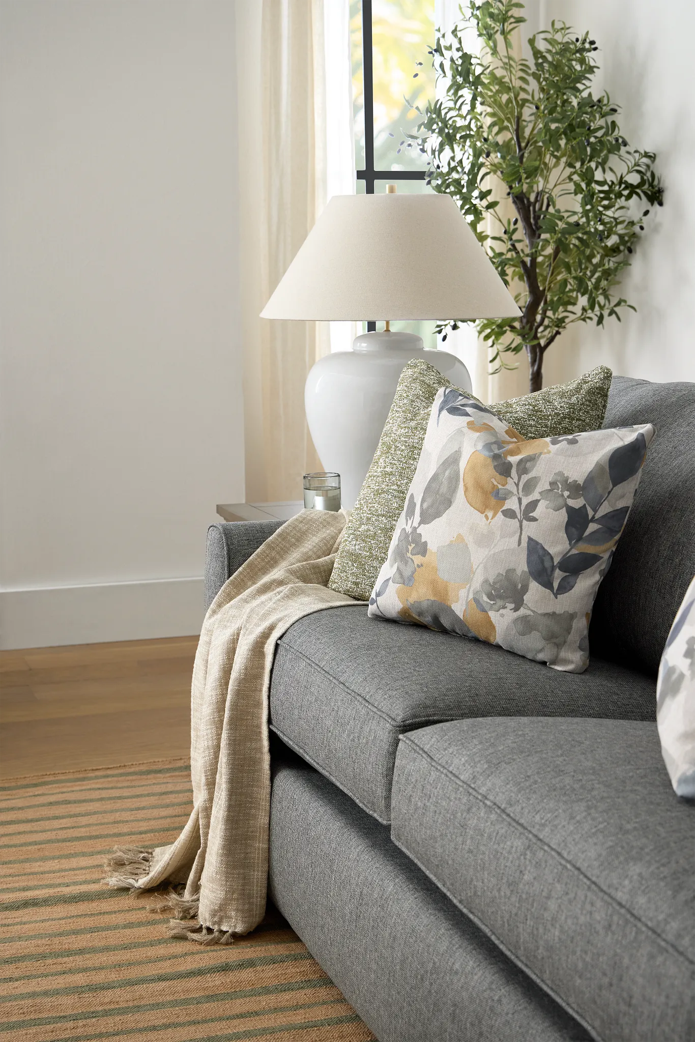 Wellstone Gray 18" Accent Pillow