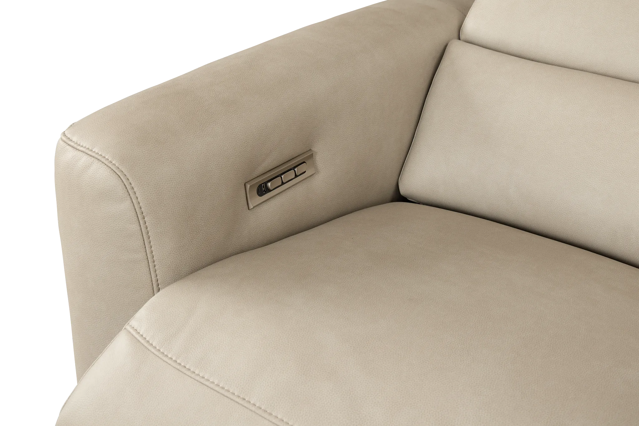 Melody Light Gray Micro Large Dual Power Reclining Two-arm Sectional