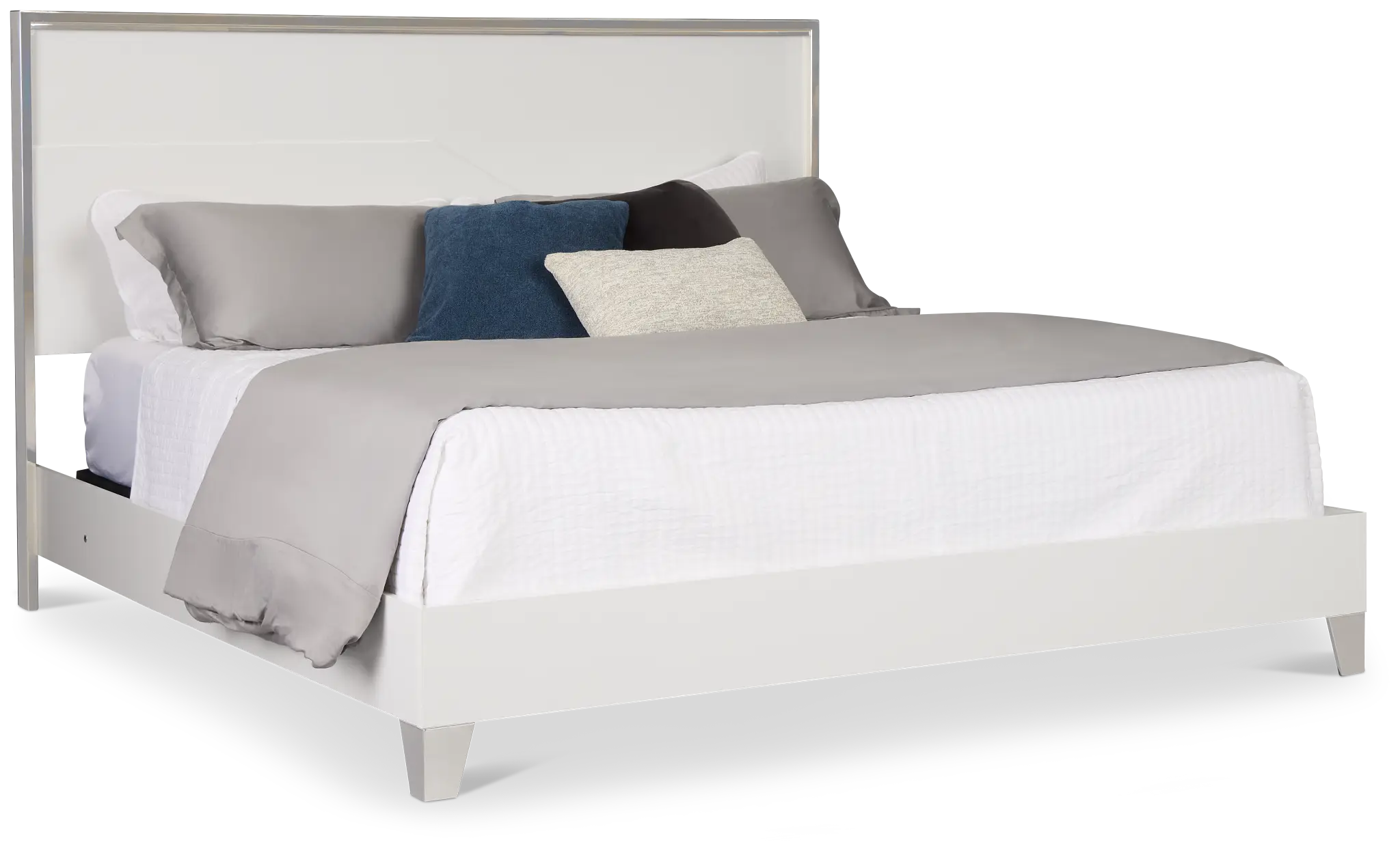 Doral White Panel Bed With Lights Doral White Panel Bed With Lights
