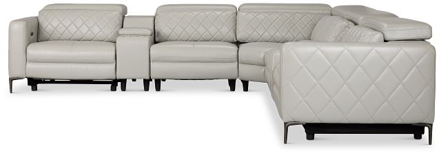 Ava Light Gray Micro Large Dual Power Reclining Two-arm Sectional