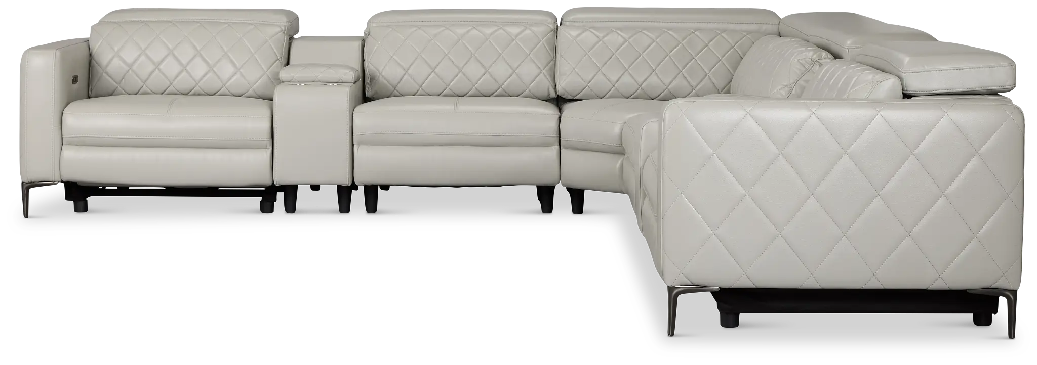 Ava Light Gray Micro Large Dual Power Reclining Two-arm Sectional Ava Light Gray Micro Large Dual Power Reclining Two-arm Sectional