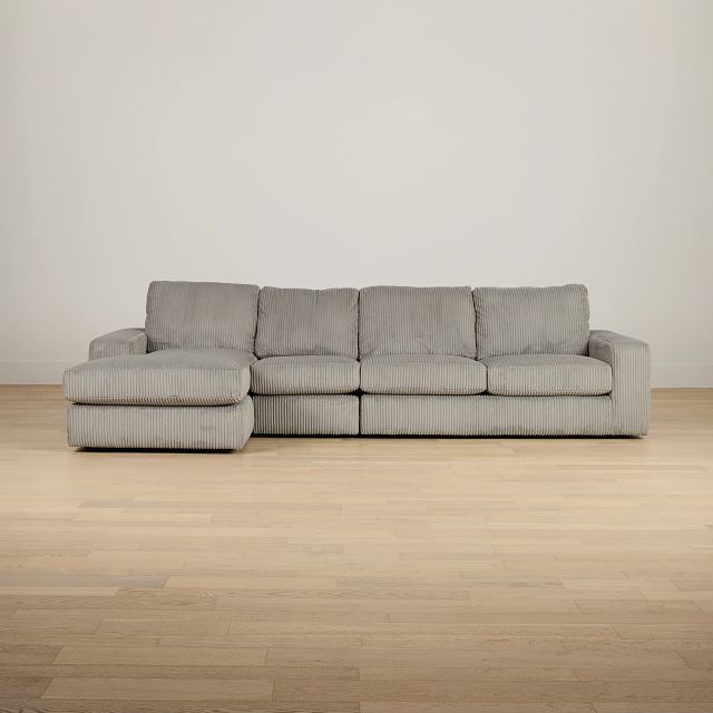 Charlie Gray Fabric Small Left Chaise Sectional