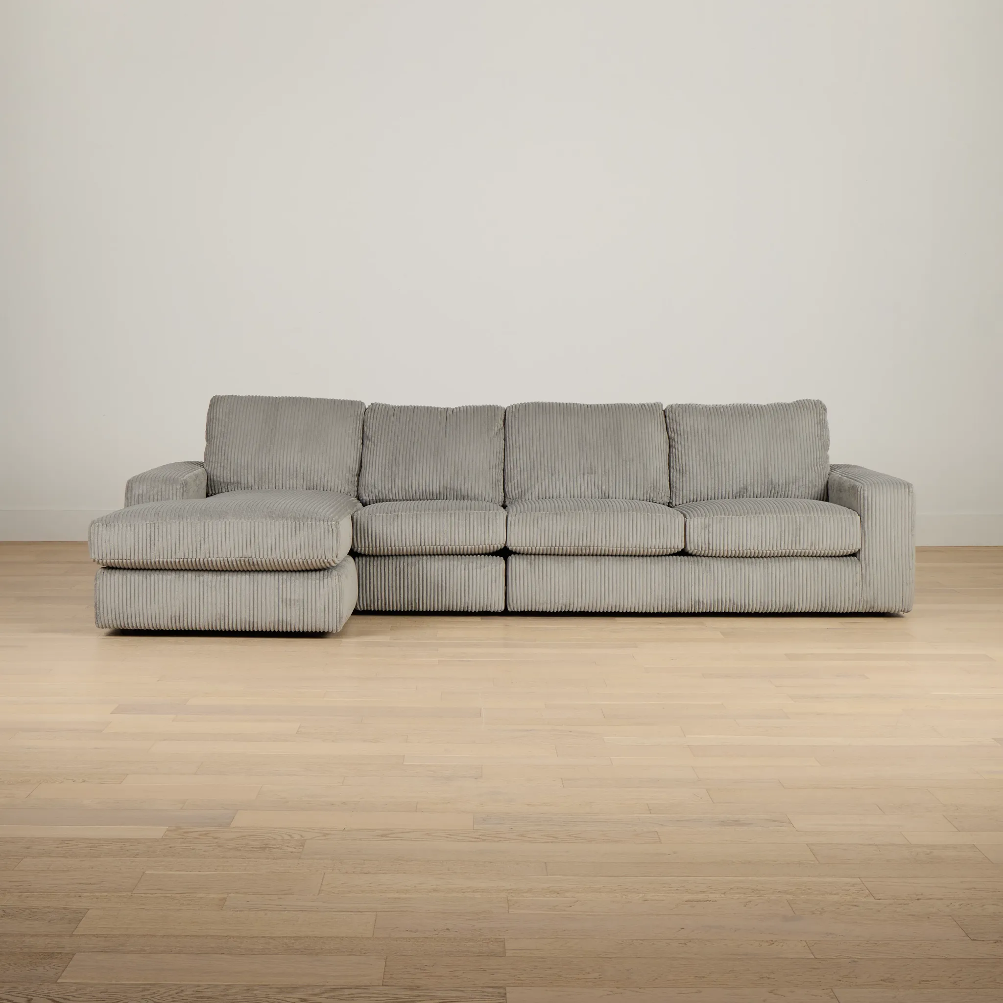 Charlie Gray Fabric Small Left Chaise Sectional