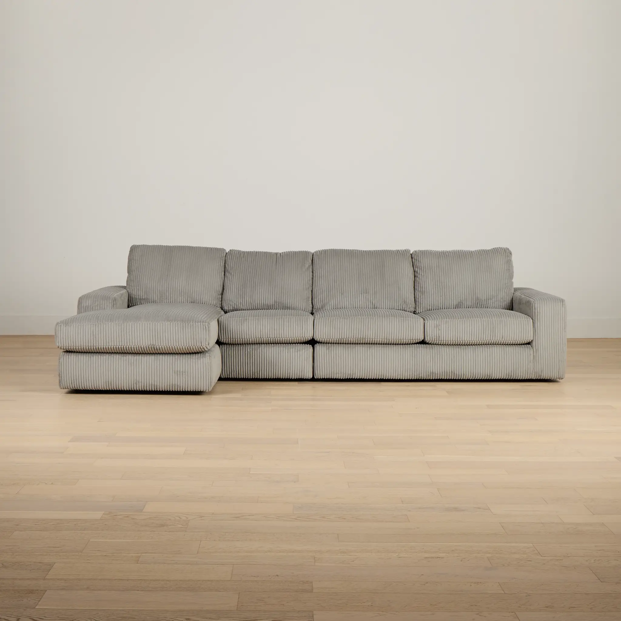 Charlie Gray Fabric Small Left Chaise Sectional Charlie Gray Fabric Small Left Chaise Sectional