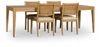 Pacific Light Tone Rectangular Table & 4 Upholstered Chairs
