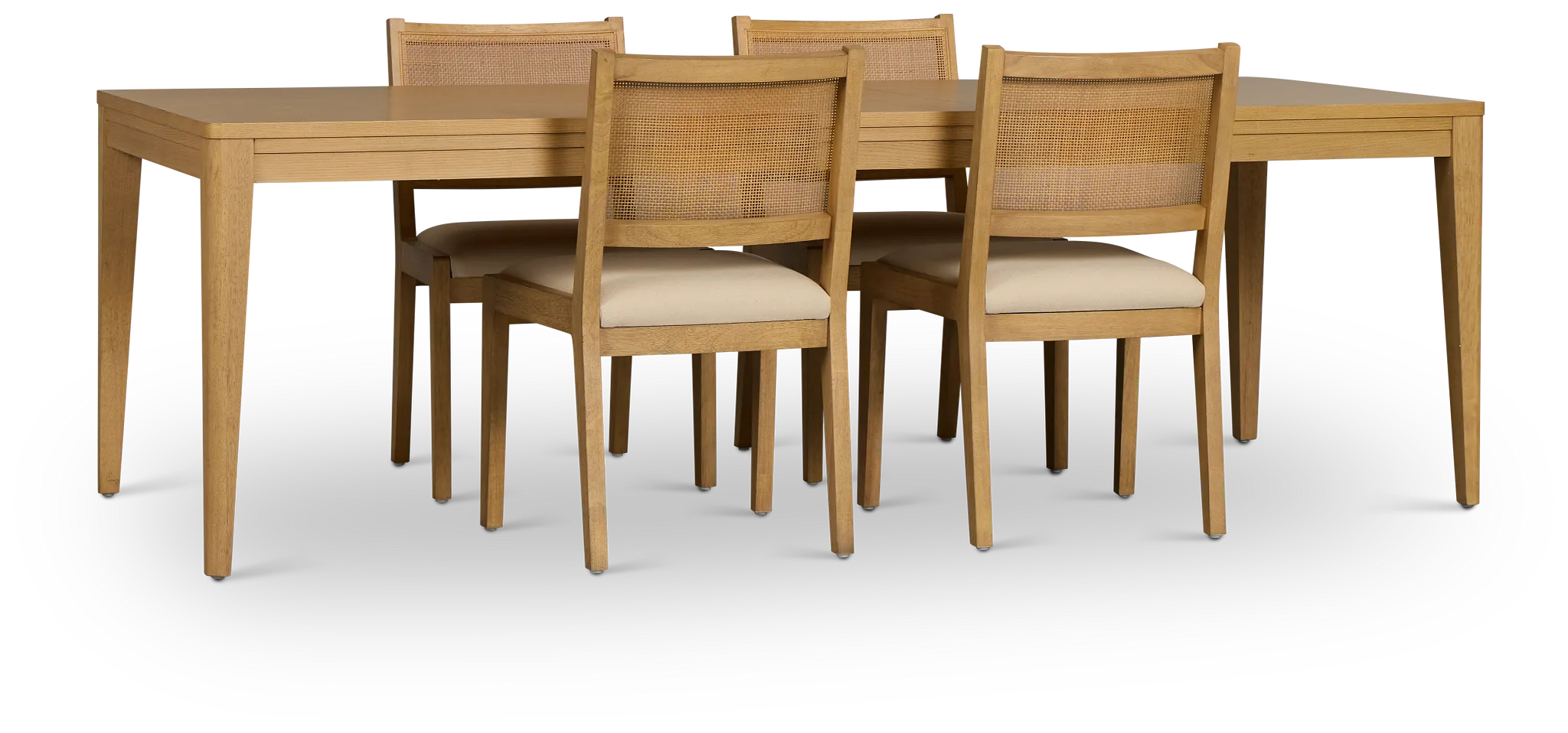 Pacific Light Tone Rectangular Table & 4 Upholstered Chairs