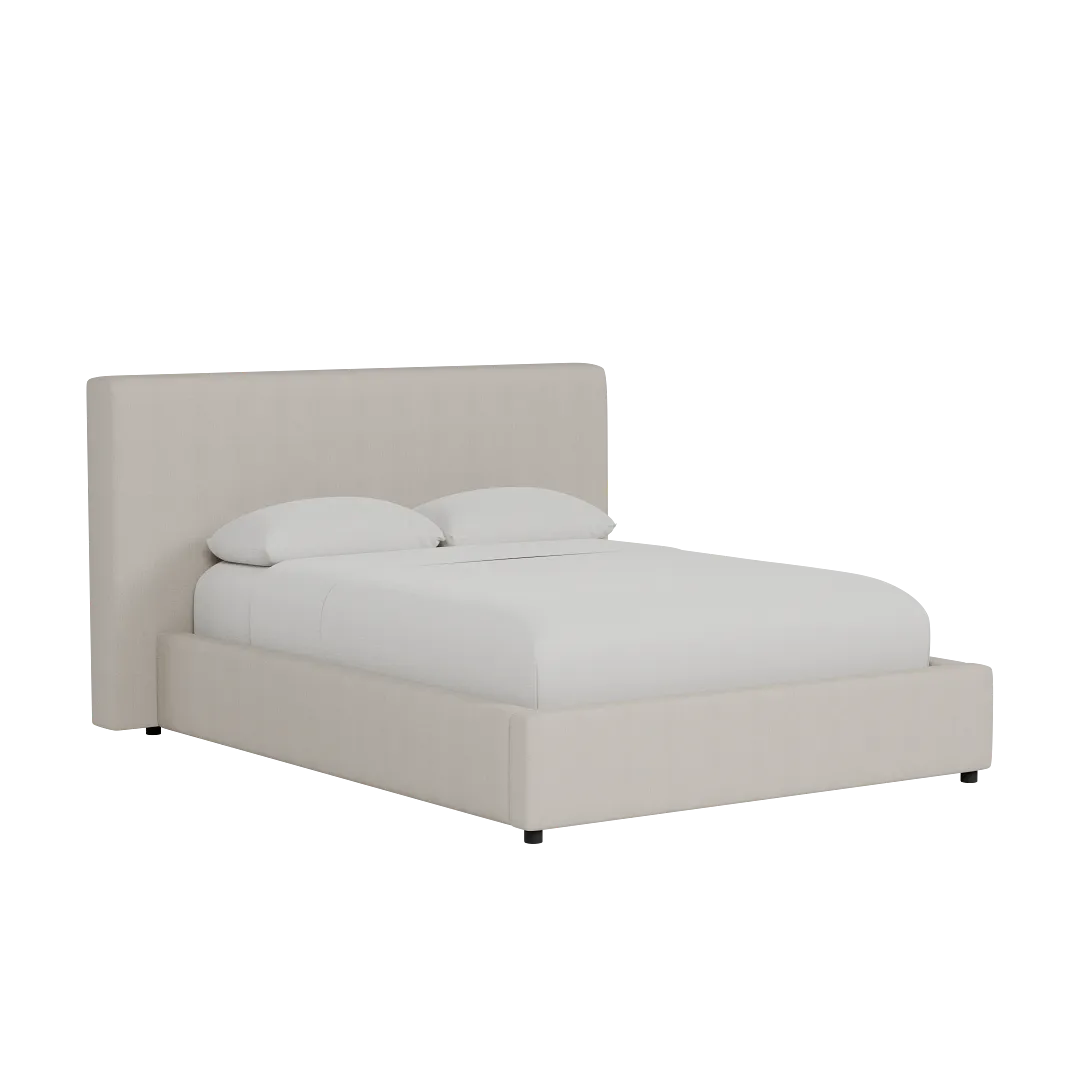 Grayton Revenue Beige 48" Upholstered Platform Bed