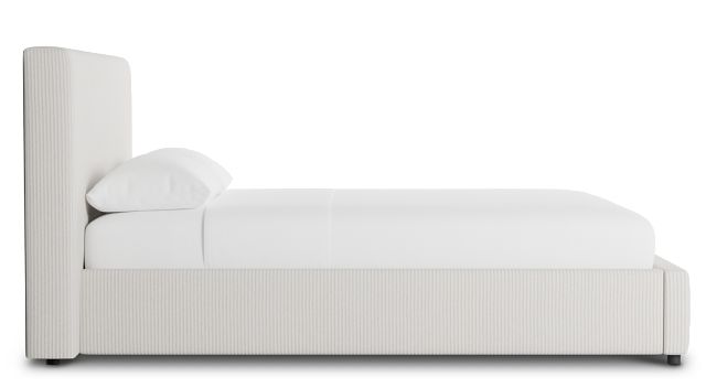 Grayton Lucy Light Beige 44" Upholstered Platform Bed