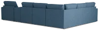 Citymod Blue Fabric Large Right Chaise Sectional With Storage Console