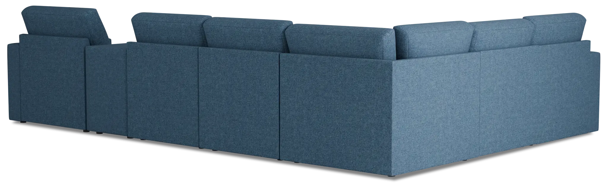 Citymod Blue Fabric Large Right Chaise Sectional With Storage Console Citymod Blue Fabric Large Right Chaise Sectional With Storage Console