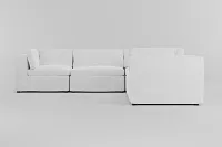 Destin Peyton White Fabric 5-piece Modular Sectional