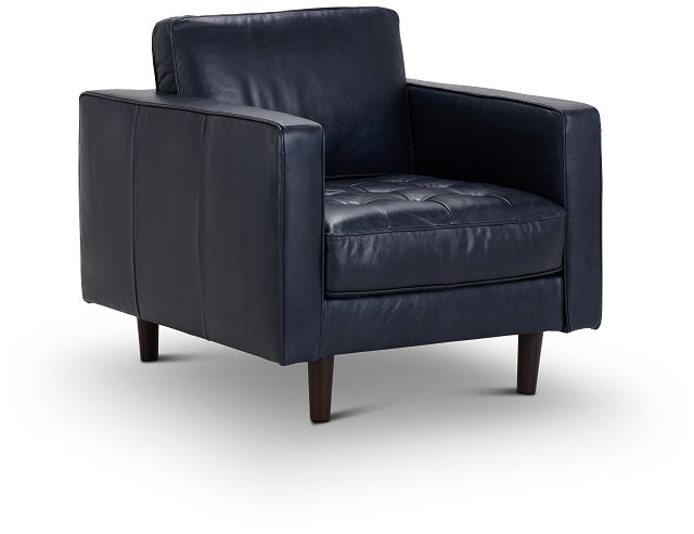 Ezra Blue Leather Chair