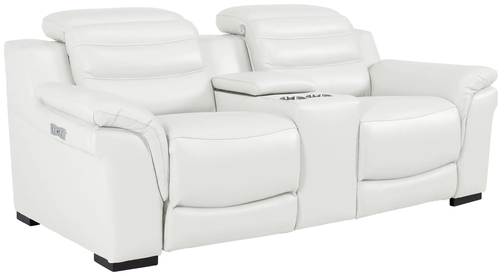 Sentinel White Lthr/vinyl Power Reclining Console Loveseat Sentinel White Lthr/vinyl Power Reclining Console Loveseat