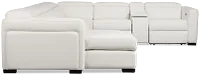 Melody White Storage Medium Left Dual Power Chaise Sleeper Sectional