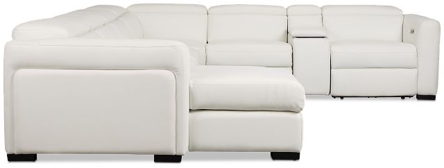 Melody White Storage Medium Left Dual Power Chaise Sleeper Sectional