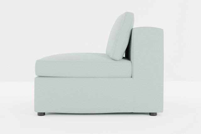 Destin Suave Light Green Fabric Armless Chair