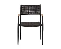 Elsie Dark Gray Woven Arm Chair