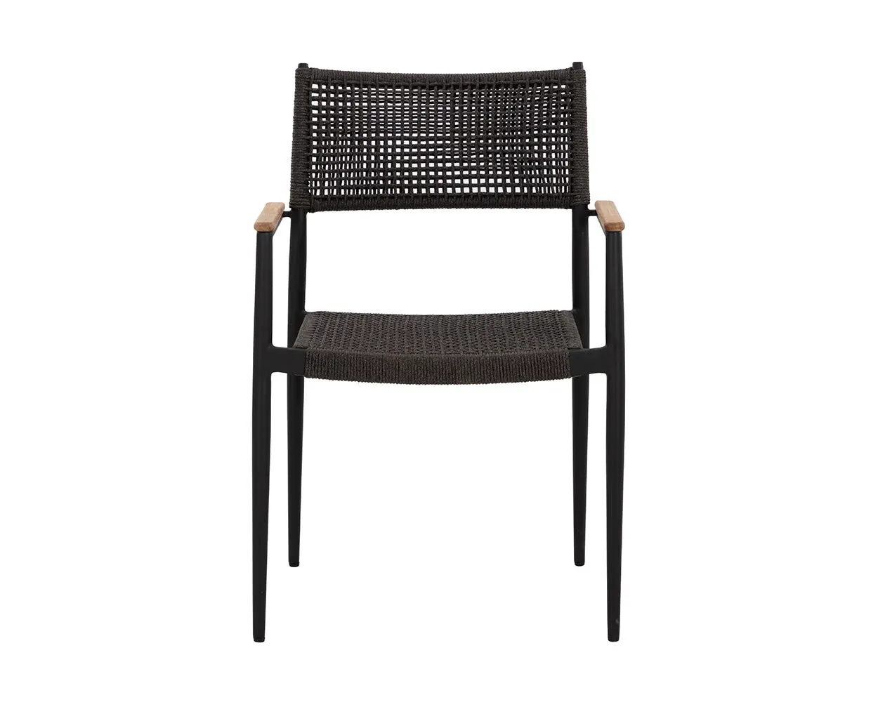 Elsie Dark Gray Woven Arm Chair